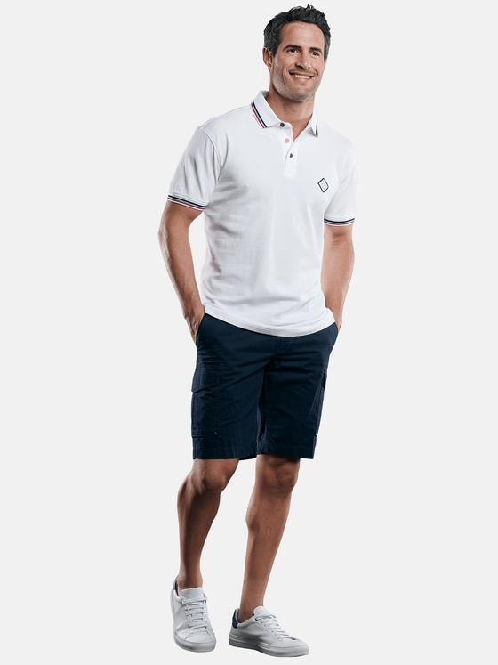engbers Herren Poloshirt mit angesagten Kontrastdetails Reinweiss 29211