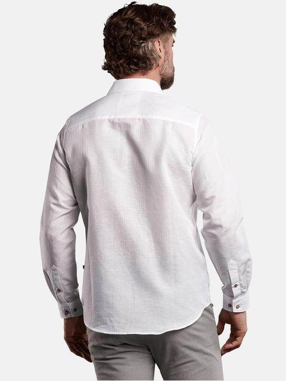ENGBERS GERMANY Herren Langarmhemd aus hochwertigem Leinenmaterial Reinweiss 29783