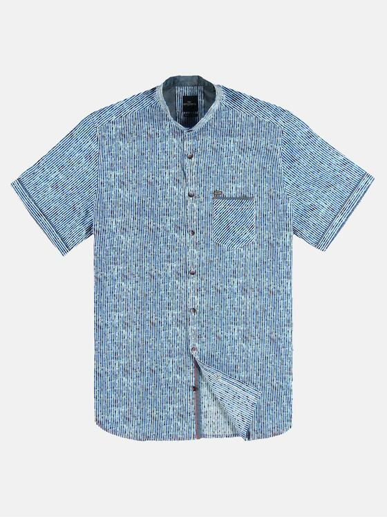 engbers Herren Kurzarmhemd aus Leinen Indigoblau 31302