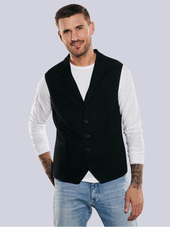 emilio adani Herren Sakko-Weste slim fit Schwarz 35266