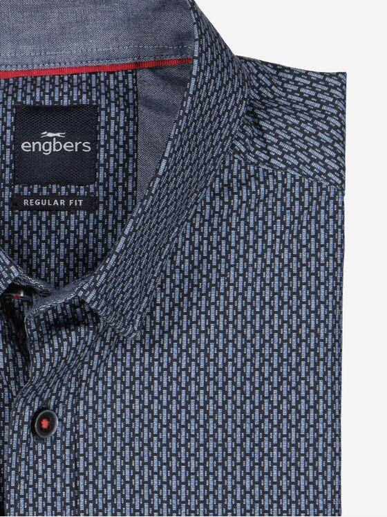 engbers Herren Langarm-Hemd gemustert Saphirblau 37653