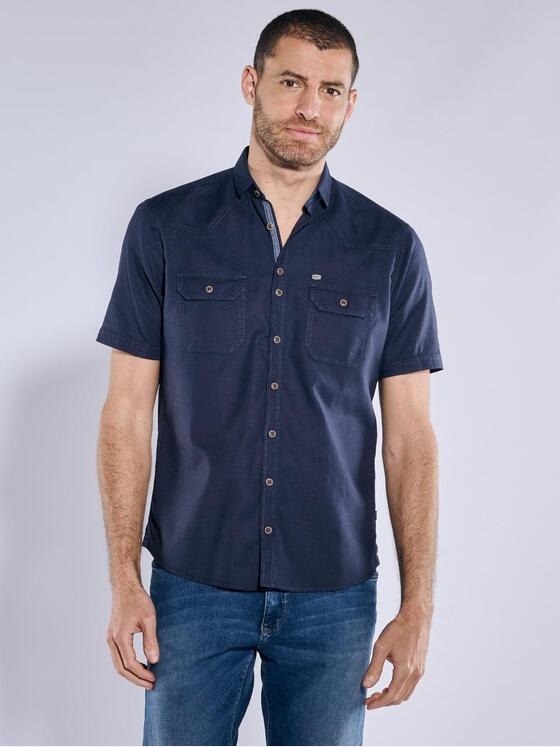 engbers Herren Kurzarm-Hemd regular Marineblau 36871