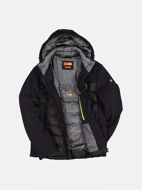 emilio adani Herren Jacke mit abnehmbarer Kapuze Schwarz 33524