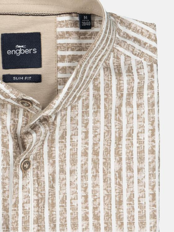 engbers Herren Langarm-Hemd slim fit Beige 36866