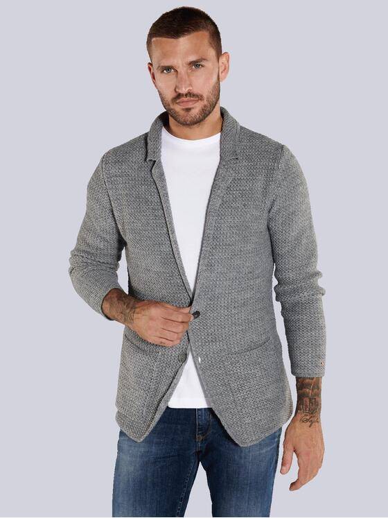 emilio adani Herren Strick-Sakko regular Grau 35729