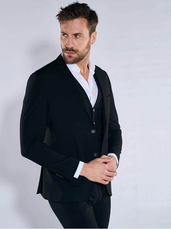 emilio adani Herren Anzug-Sakko slim fit Schwarz 37375