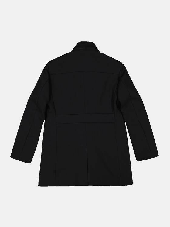 emilio adani Herren Mantel mit abnehmbaren Kragen Schwarz 33580