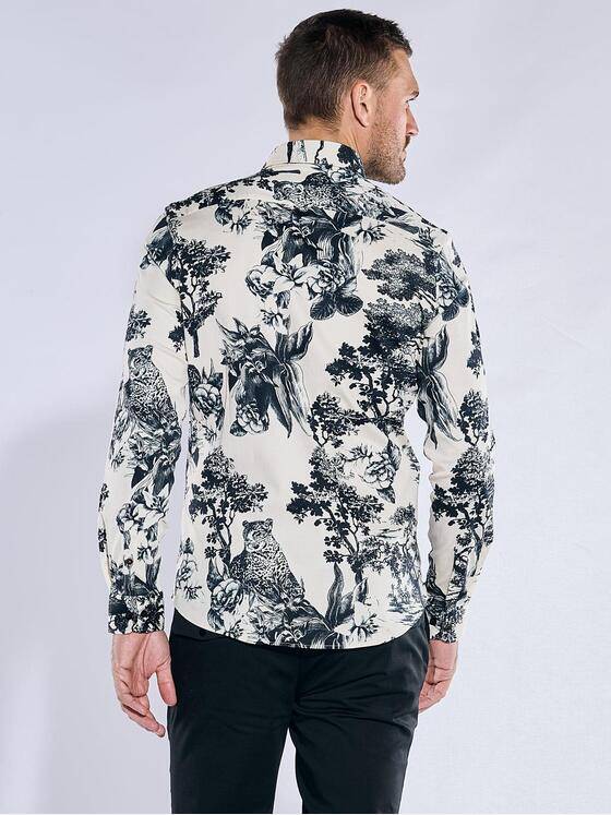 emilio adani Herren Langarm-Hemd regular Schwarz 38344