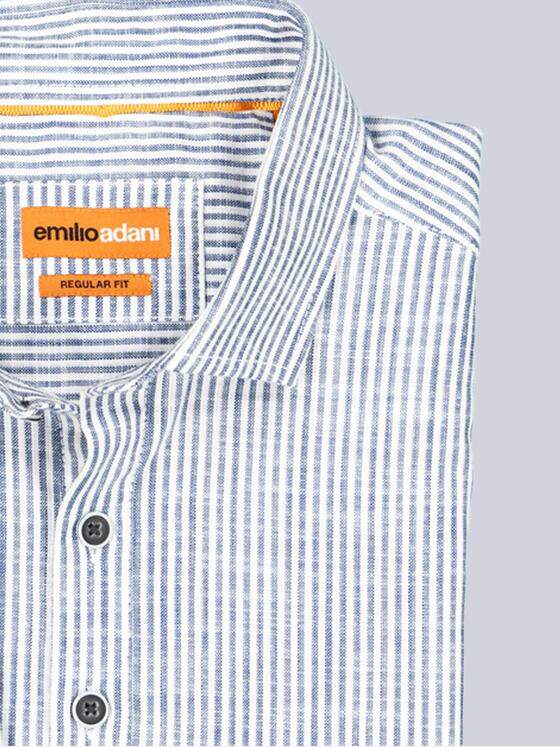 emilio adani Herren Hemd gemustert Blau 38753