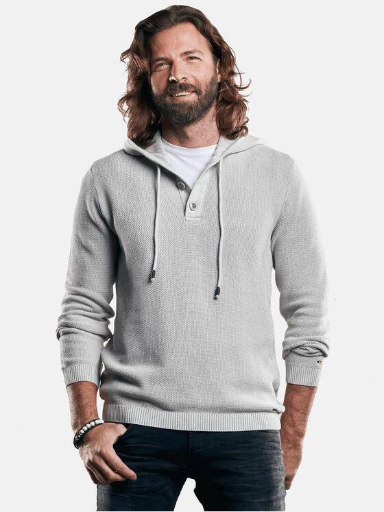 emilio adani Herren softer Strick-Hoodie Hellgrau 29280
