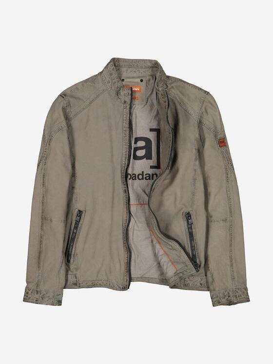 emilio adani Herren Lederjacke mit Stehkragen Beige 37998
