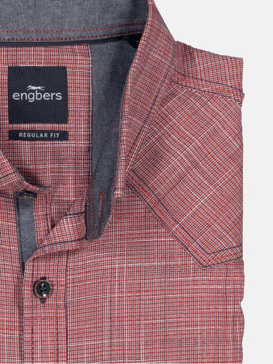 engbers Herren Langarm-Hemd uni Rot 35219