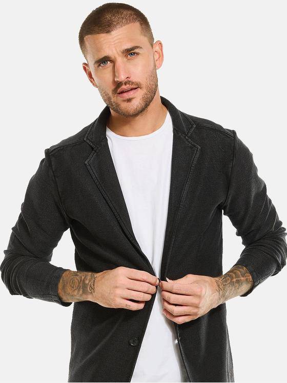 emilio adani Herren Sweat-Sakko strukturiert Schwarz 34113