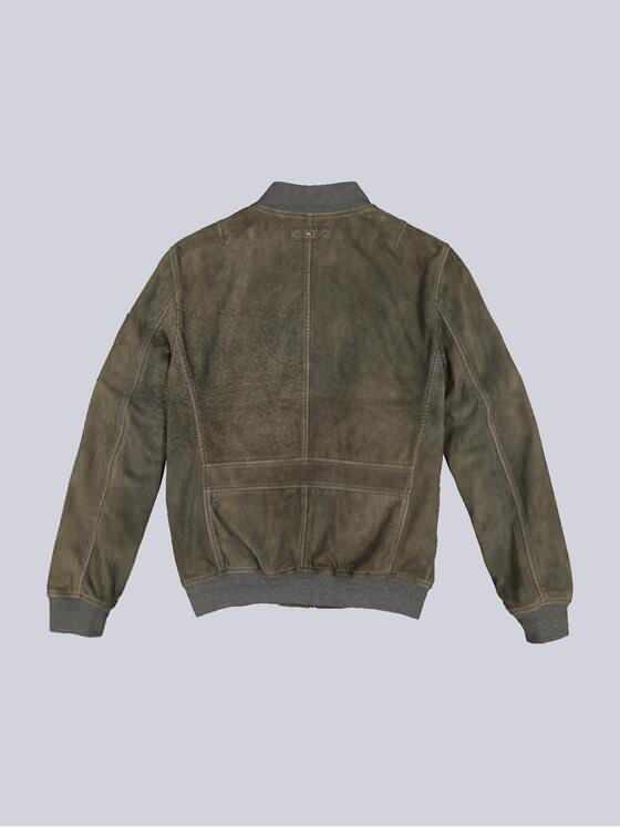 emilio adani Herren Lederjacke regular Grau 36197