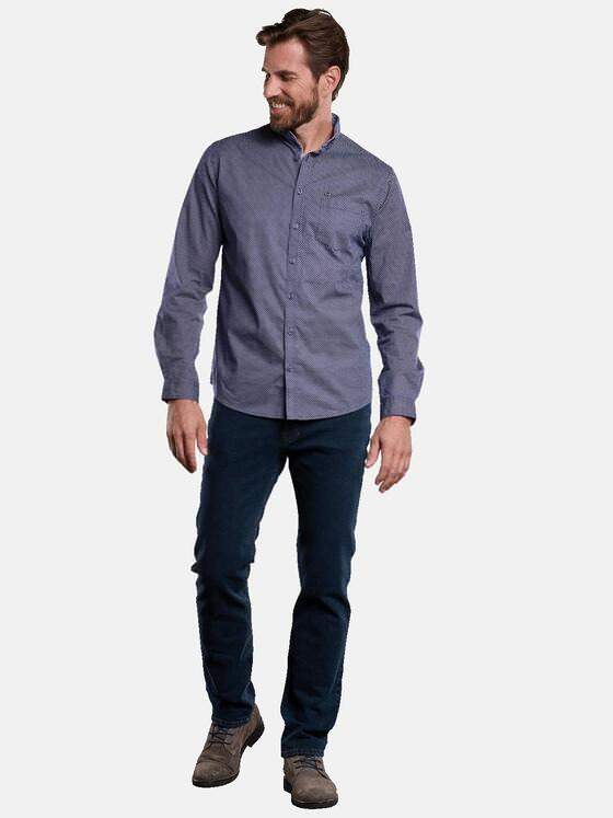 engbers Herren Langarm-Hemd gemustert Blau 34090