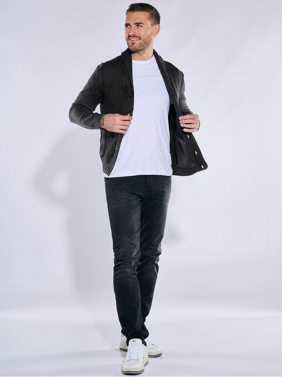 emilio adani Herren Cardigan strukturiert Grau 38250
