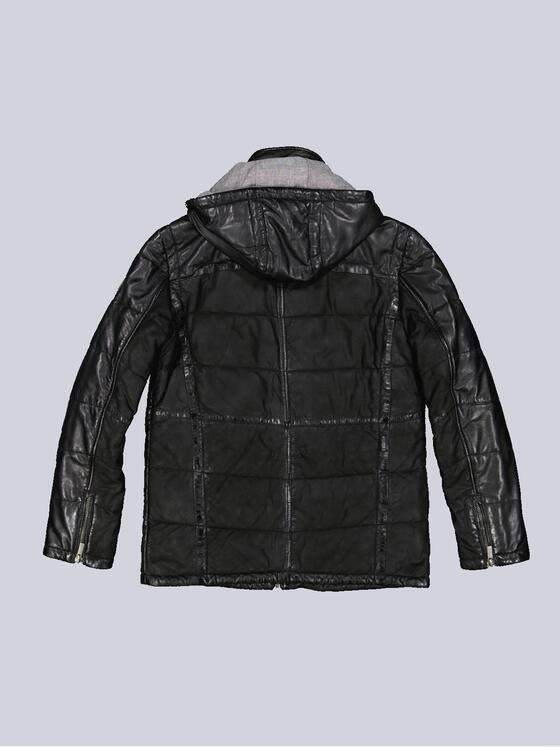 ENGBERS GERMANY Herren Lederjacke aus Materialmix Schwarz 35439