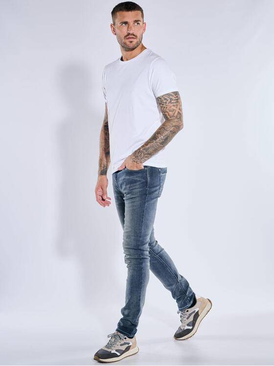 emilio adani Herren Super-Stretch-Jeans slim fit Indigoblau 39447