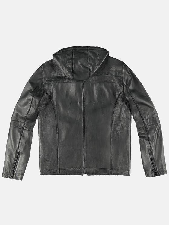 emilio adani Herren Lederjacke in gebondeter Warenqualität Grau 31878