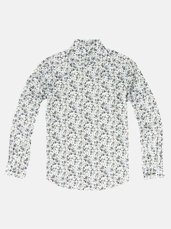 emilio adani Herren Langarm-Hemd mit floralem Print Braun 31869