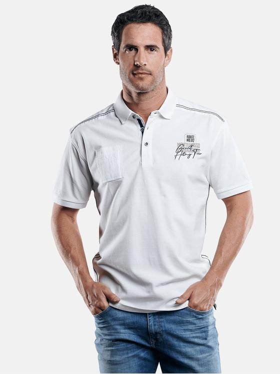 engbers Herren Stylisches Poloshirt mit Applikation Reinweiss 29216