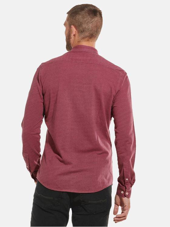 emilio adani Herren Langarm-Hemd gemustert Rot 32401