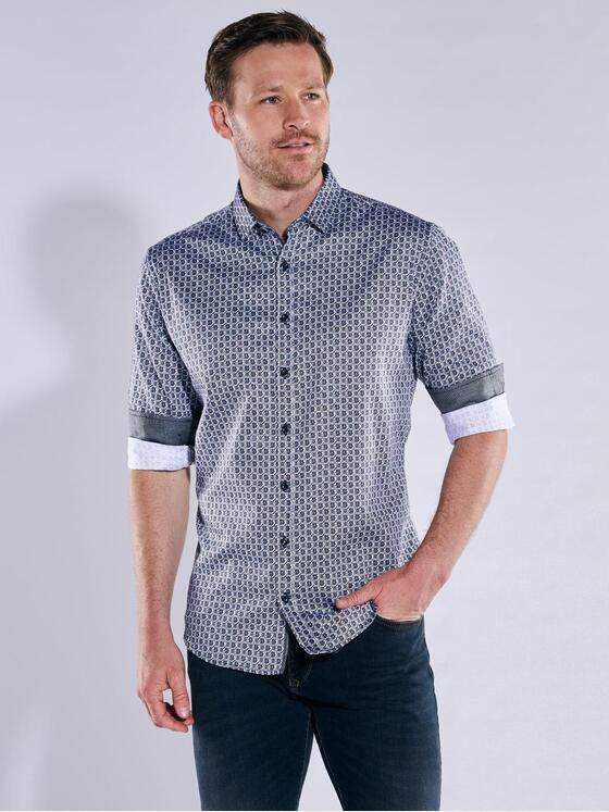 engbers Herren Langarm-Hemd "My Favorite" Blau 37274