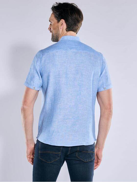 engbers Herren Kurzarm-Hemd aus Leinen Brilliantblau 38359