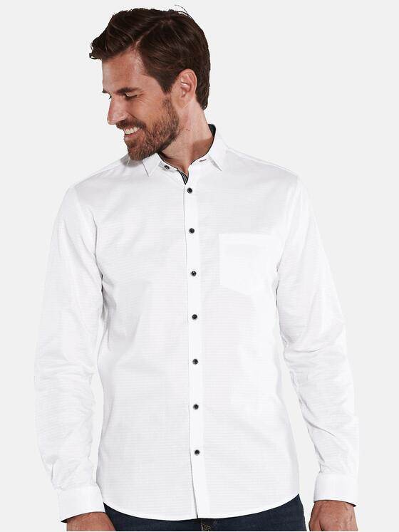 engbers Herren Langarm-Hemd uni Weiß 35797