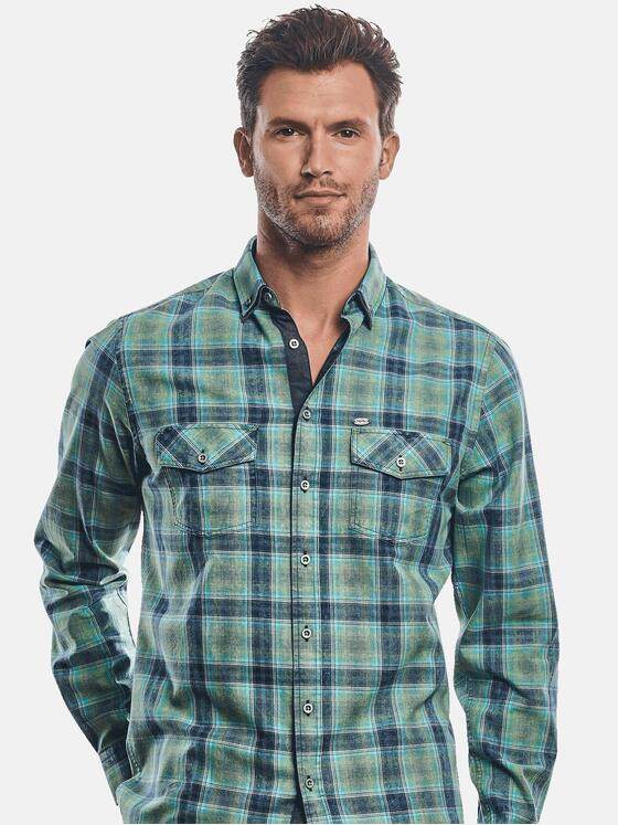 engbers Herren Speziell gewaschenes Karohemd Gruen 31271