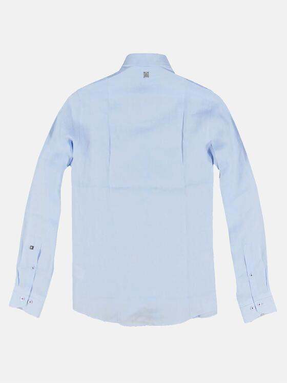 ENGBERS GERMANY Herren Button-Down-Hemd aus Leinengewebe Hellblau 31517