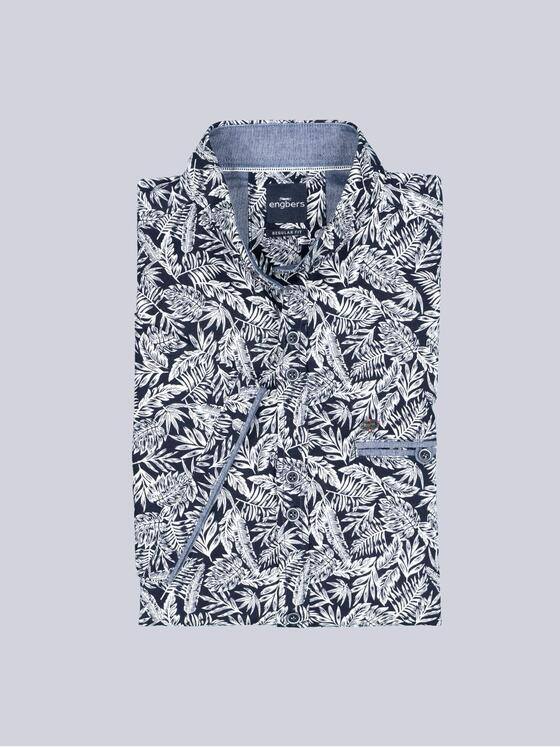 engbers Herren Kurzarm-Hemd gemustert Marineblau 38874