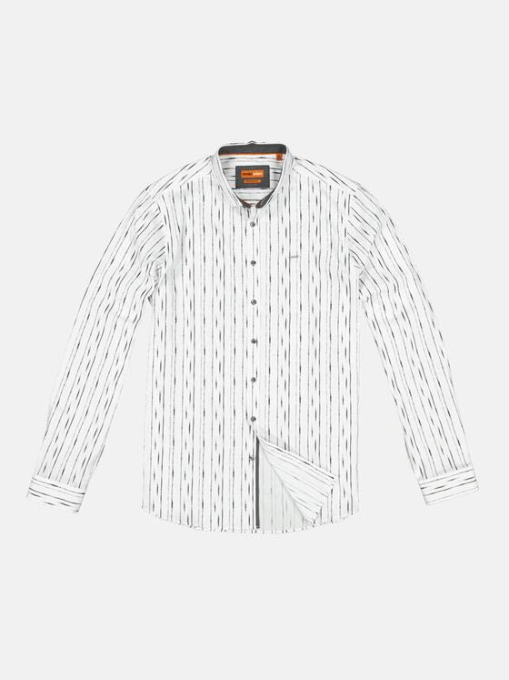 emilio adani Herren Langarm-Hemd gestreift Grau 34389