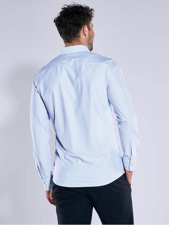 emilio adani Herren Langarm-Hemd gestreift Blau 39362