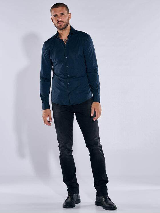 emilio adani Herren Funktions-Hemd Langarm Saphirblau 35841