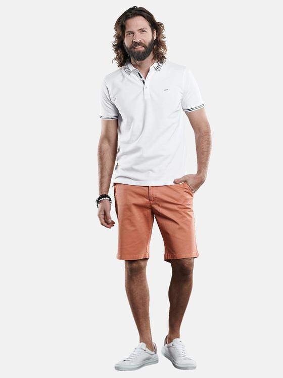 emilio adani Herren Poloshirt mit zahlreichen Kontrastdetails Weiß 29674