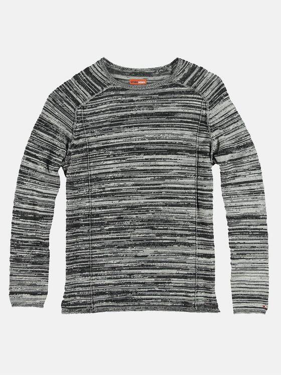 emilio adani Herren Pullover rundhals gestreift Grau 32097