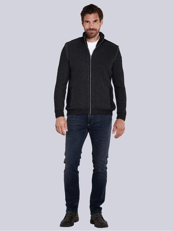 engbers Herren Strickjacke strukturiert Grau 35620