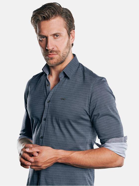 emilio adani Herren Hemd langarm Schwarz 30373