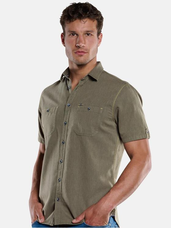 engbers Herren Kurzarm-Hemd uni Khaki 33438