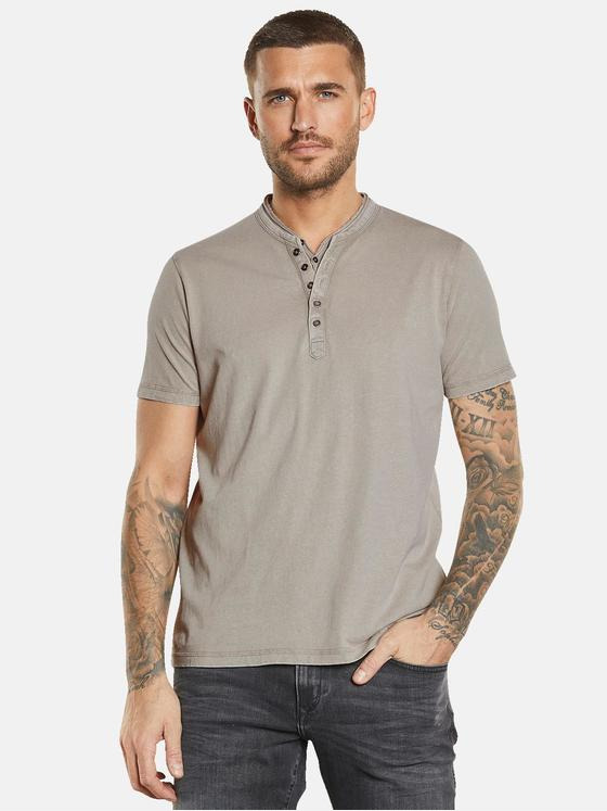 emilio adani Herren Henley-Shirt aus Baumwolle Beige 34542