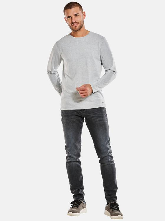 emilio adani Herren Langarm-Shirt uni Grau 34100