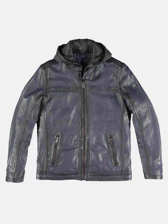 engbers Herren Lederjacke mit abnehmbarer Kapuze Saphirblau 31846