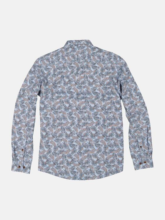emilio adani Herren Langarm-Hemd gemustert Blau 34959