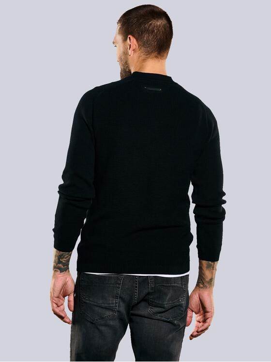 emilio adani Herren Pullover uni Schwarz 35613