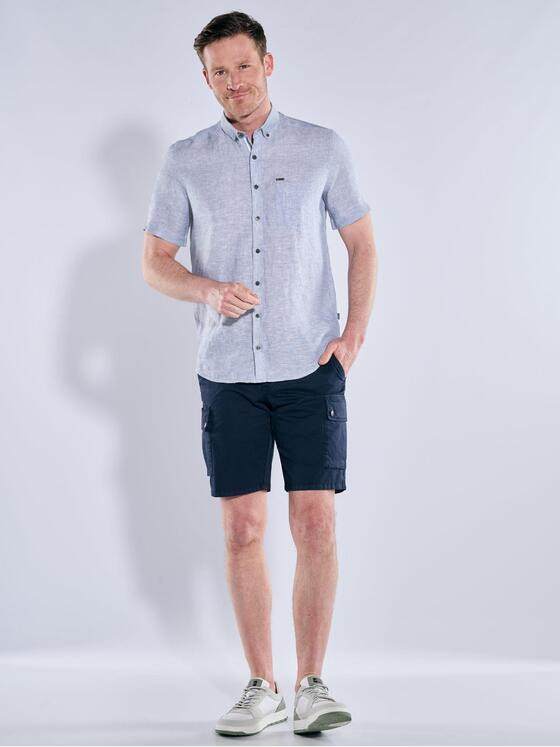 engbers Herren Kurzarm-Hemd aus Leinen Indigoblau 38577