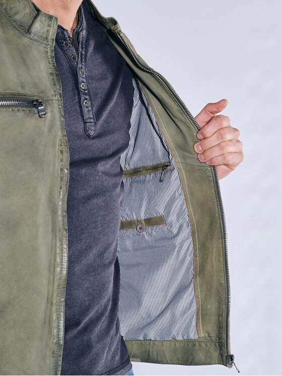 engbers Herren Lederjacke Khaki 38406