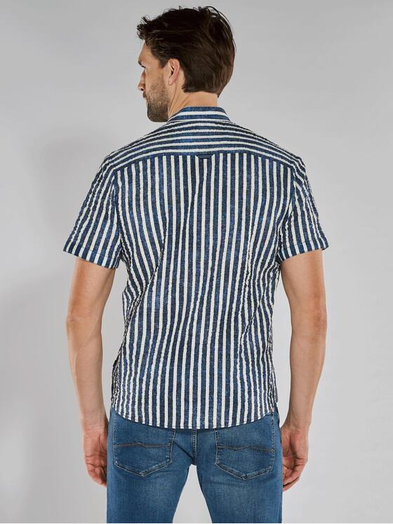 engbers Herren Kurzarm-Hemd gestreift Blau 36882