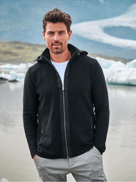 engbers Herren Strickjacke regular Schwarz 35410