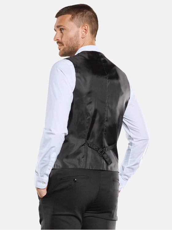 emilio adani Herren Anzugweste mit dezenter Struktur Schwarz 33683